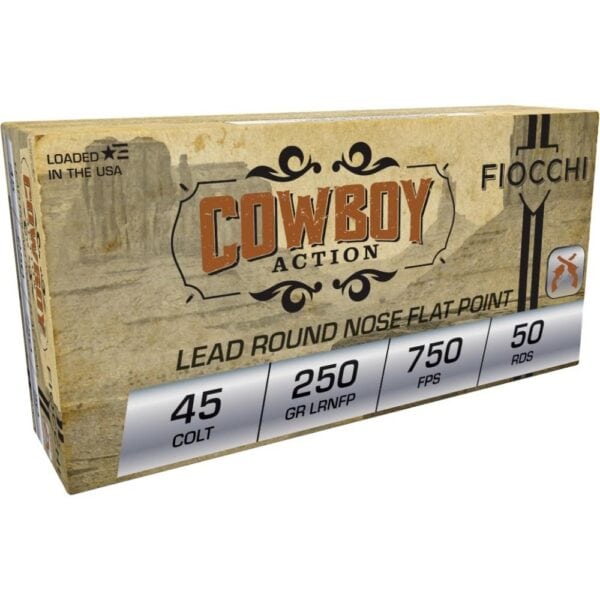 Fiocchi Cowboy Action .45 LC 250 gr Lead RNFP Handgun Ammo - 50/ct