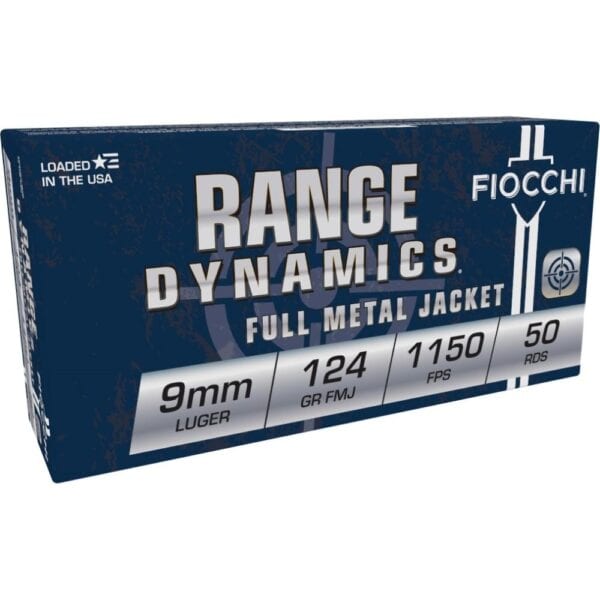 Fiocchi Pistol Shooting Dynamics Handgun Ammunition 9mm Luger 124 gr FMJ 1180 fps 50/ct