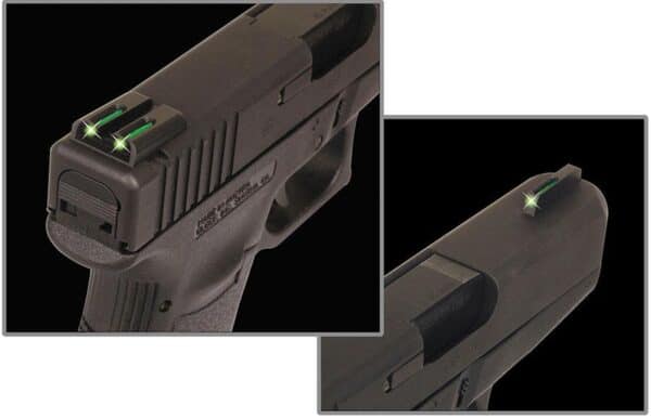 Truglo TFO Tritium/Fiber-Optic Day/Night Sights Fits Glock Slimline Models 42/43/43x/48 Set Sights Green Front / Green Rear