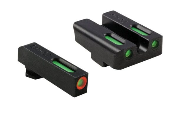 Truglo TFX Pro Tritium/Fiber-Optic Day/Night Sights Fit Glock 17 17L 19 23 24 26 27 33 34 35 38 39 45 - Orange Outline Front/Rear Green