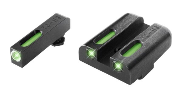 Truglo TFX Tritium/Fiber Optic Day/Night Sights Fits Glock 20 21 25 28 29 30 31 32 37 40 and 41 - White Outline Front/Rear Green