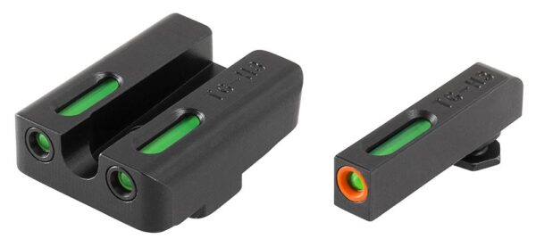 Truglo TFX Pro Tritium/Fiber Optic Day/Night Sights for Glock 20 21 25 29 30 31 32 37 40 41 Orange Outline Front Rear Green