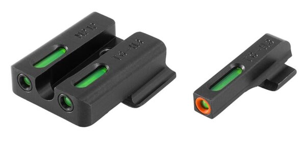 Truglo TFX Pro Tritium/Fiber-Optic Day/Night Sights Fit S&W M&P Shield|S&W M&P 22|S&W M&P SD9|S&W M&P SD40 - Orange Outline Front/Rear Green