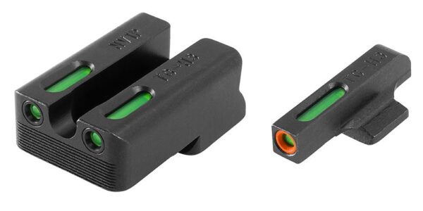 Truglo TFX Pro Tritium/Fiber-Optic Day/Night Sights Fit Novak LoMount cut .270 front / .450 rear - Orange Outline Front/Rear Green