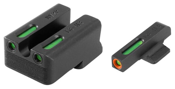 Truglo TFX Pro Tritium/Fiber-Optic Day/Night Sights Fit Novak LoMount cut .260 front / .500 rear - Orange Outline Front/Rear Green