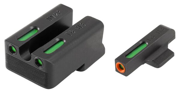 Truglo TFX Pro Tritium/Fiber-Optic Day/Night Sights Fit Novak LoMount cut .270 front / .500 rear - Orange Outline Front/Rear Green