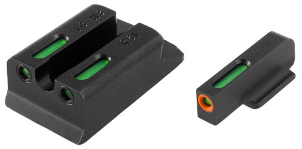 Truglo TFX Pro Tritium/Fiber-Optic Day/Night Sights Fit Ruger SR9|Ruger SR9C|Ruger SR40|Ruger SR40C|Ruger SR45 - Orange Outline Front/Rear Green