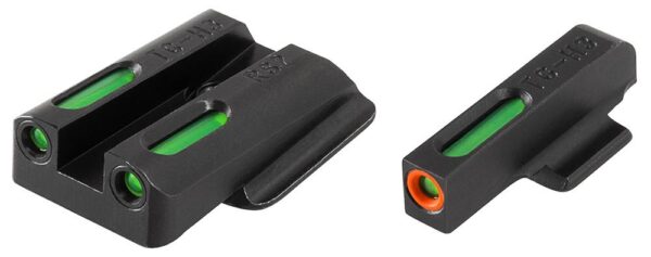 Truglo TFX Pro Next Gen Tritium & Fiber Optic Xtreme Handgun Sight - Ruger LC9|Ruger LC9s|Ruger LC380 - White Orange Front/Rear Green