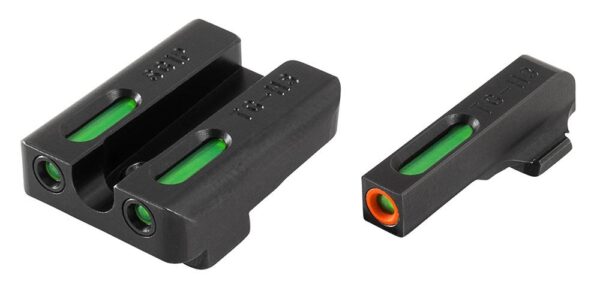 Truglo TFX Pro Tritium/Fiber-Optic Day/Night Sights Fit Sig Sauer #8 front / #8 rear - Orange Outline Front/Rear Green