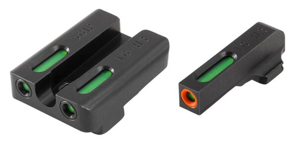 Truglo TFX Pro Next Gen Tritium & Fiber Optic Xtreme Handgun Sight - Sig Sauer #6 front / #8 rear - Orange Outline Front/Rear Green