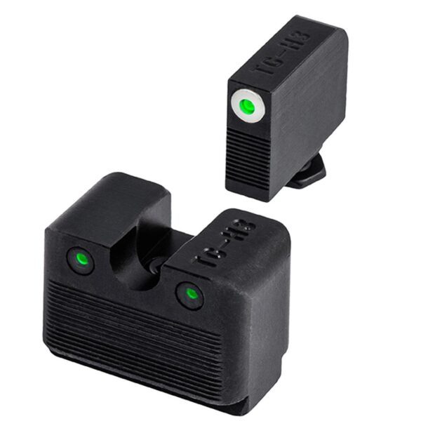 Truglo Tritium Pro Night Sights for Glock M.O.S. 17 19 22 23 24 26 27 33 34 35 38 39 Front Outline White Rear Green