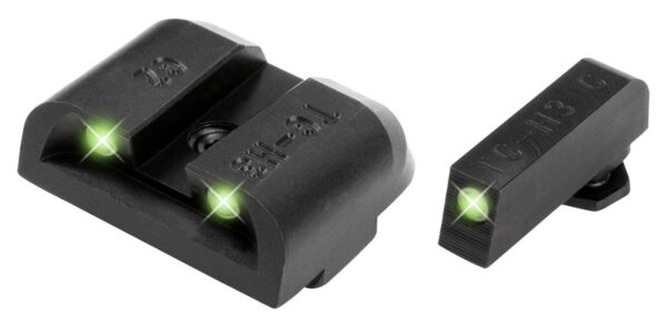 Truglo Tritium Pro Night Sights Fit Glock MOS 20 21 25 28 29 30 31 32 37 40 and 41 - White Outline Front/Rear Green