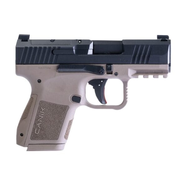 Canik Mete MC9 Handgun 9mm Luger 12 and 15rd Magazines (2) 3.18" Barrel Black Slide FDE Frame