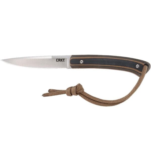 CRKT Biwa Fixed Drop Point Knife 3" Blade Brown Black