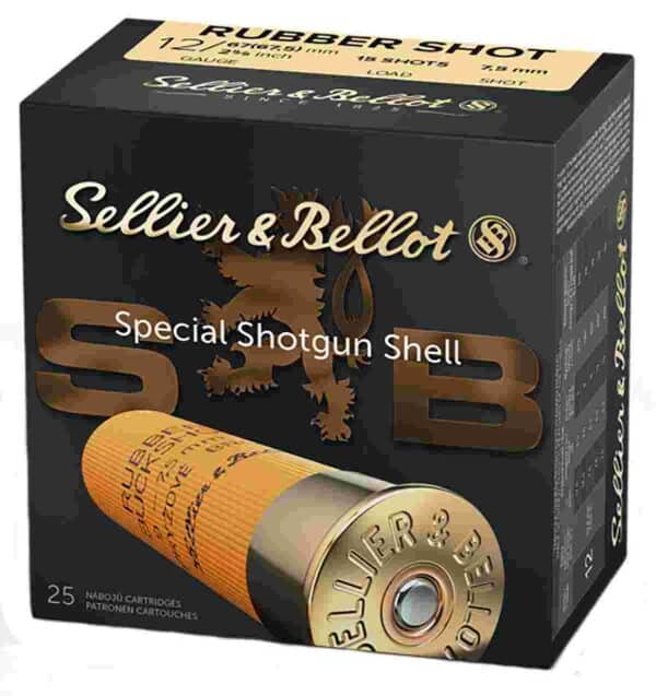 Sellier & Bellot Shotgun Ammunition 12 ga 2 5/8"  15 plts Rubber  - 25/box