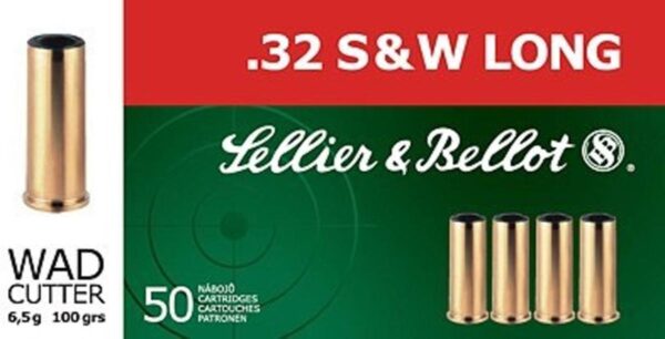 Sellier & Bellot Pistol & Revolver Ammo .32 S&W Long 100 gr WC 50/box