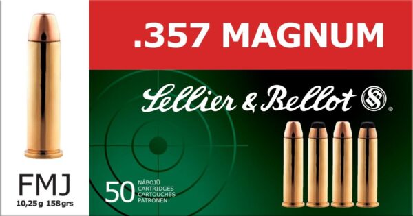 Sellier & Bellot Pistol & Revolver Ammo .357 Mag 158 gr FMJ 50/Box