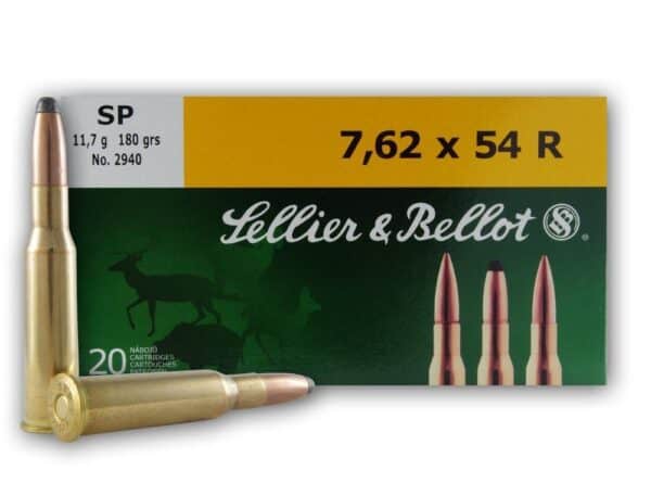 Sellier & Bellot Rifle Ammunition 7.62x54R 180 gr SP 2625 fps - 20/box