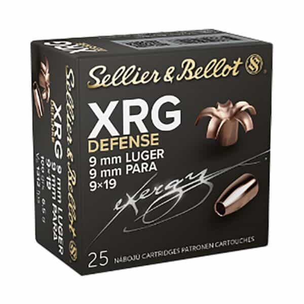 Sellier & Bellot XRG Defense Handgun Ammuntion 9mm 100gr HP 1312 fps 25/rd