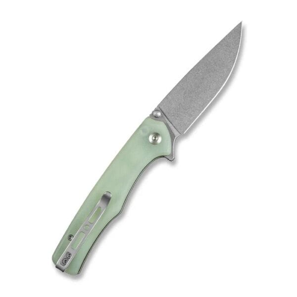 SENCUT Crowley Flipper & Button Lock & Thumb Stud Knife G10 Handle (3.48"" D2 Blade) S21012-1