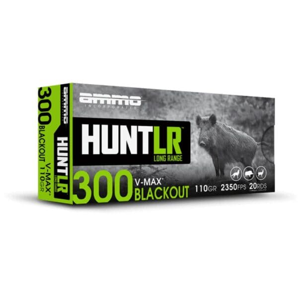 Ammo Inc Hunt LR V-Max Rifle Ammunition .300 Blackout 110gr PT 2350 fps 20/ct