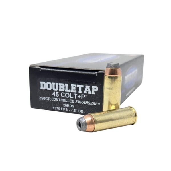 Double Tap Controlled Expansion Handgun Ammunition .45 Colt(+P) 250gr SJHP 1375 fps 20/ct