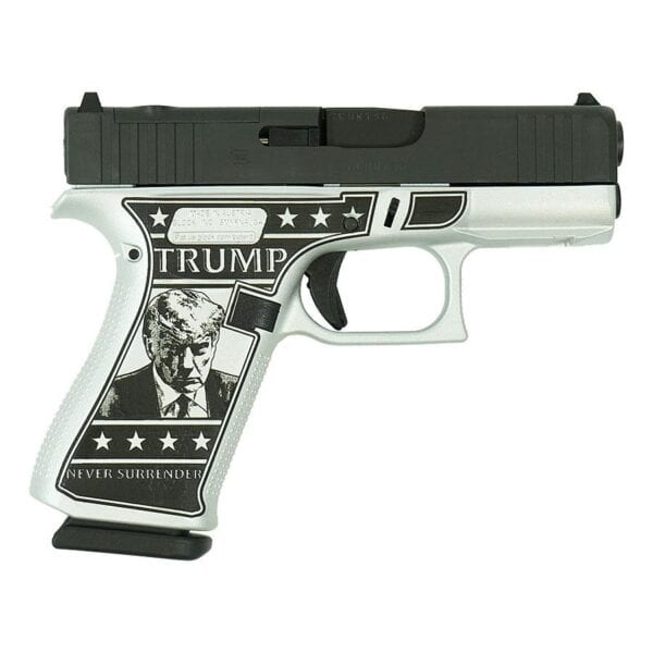 Glock 43x MOS Custom "Trump 2024 Mug Shot" Subcompact Handgun 9mm Luger 10rd Magazines (2) 3.41" Barrel Black 5.5lb Trigger Front Rail Austria