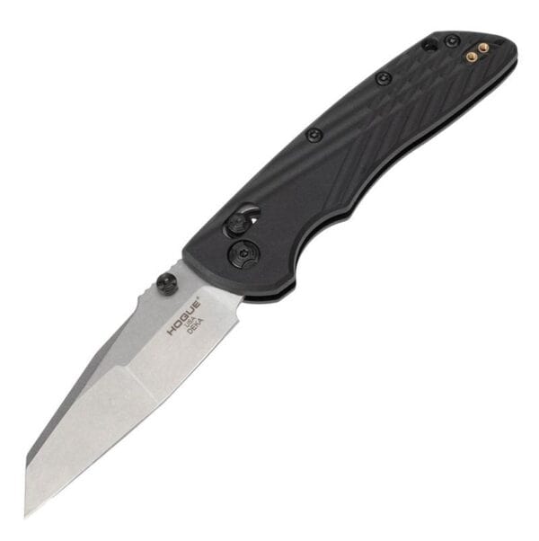 Hogue Deka Manual Folder Knife 3 1/4" Wharncliffe Blade Black and Silver