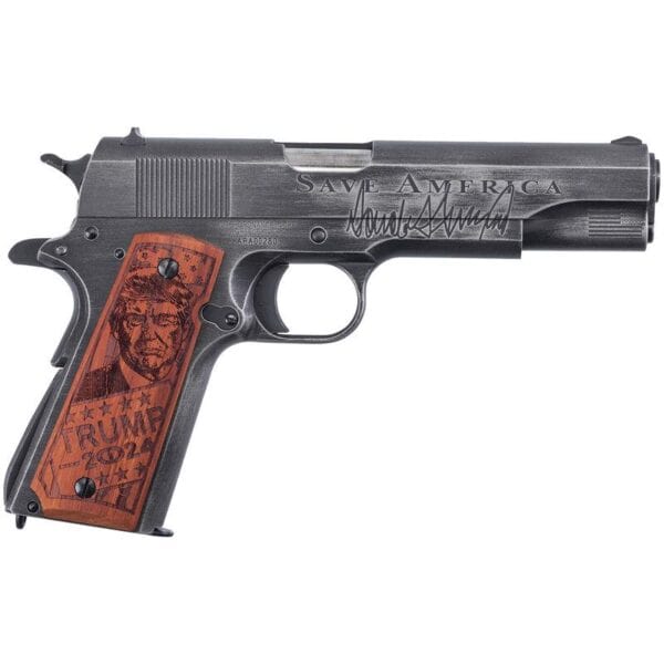 Kahr Arms Trump Save America Special Edition 1911 Handgun .45 Cal 7rd Magazine 5" Barrel Grey with Wood Grips