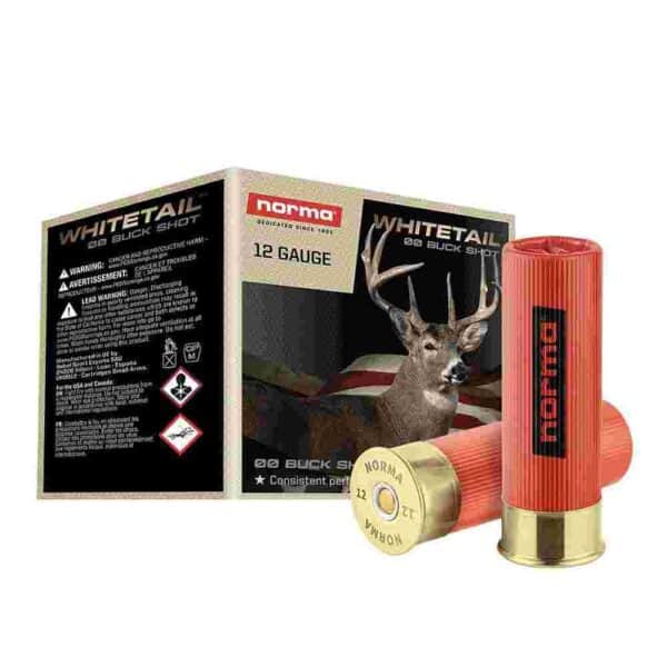 Norma WHITETAIL Shotshells 12ga 2-3/4" 9 Pellet 1345 fps #00 25/ct