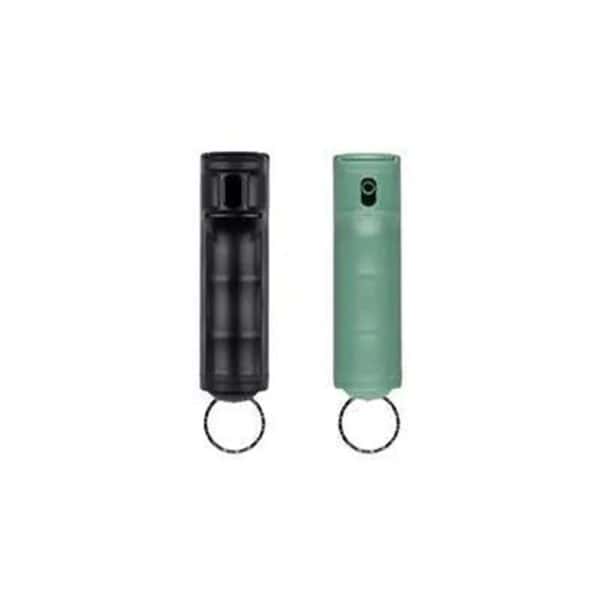 Sabre Flip Top Pepper Gel Security Spray with Snap Clip Black Sage Green 2/ct