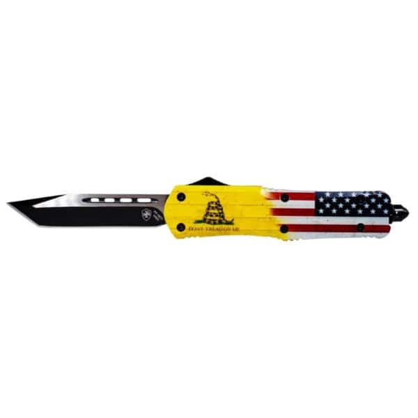 Templar Knife Large Don't Tread on Me Knife 3-1/2" Tanto Blade US Flag Don't Tread on Me