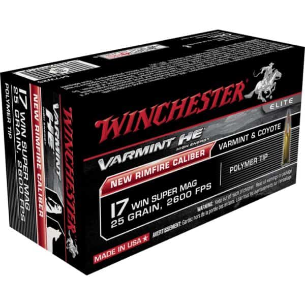 Winchester Varmint Rimfire Rifle Ammunition .17 WSM 25 gr. V-MAX 2600 fps 50/ct