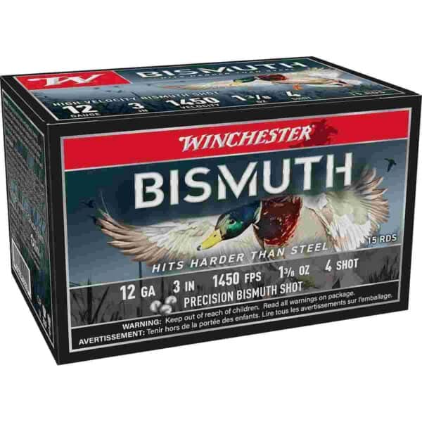 Winchester Bismuth Shotgun Ammunition 12ga 3" 1-3/8oz 1450 fps #4 15/ct