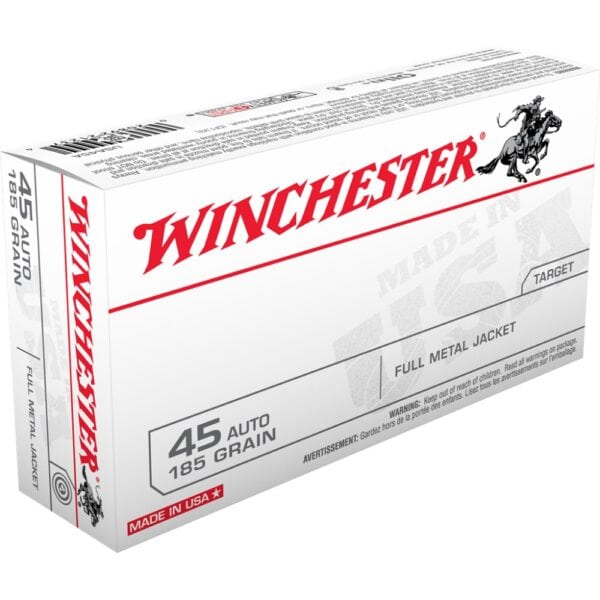 Winchester USA Handgun Ammunition .45 ACP 185 gr. FMJ 910 fps 50/ct