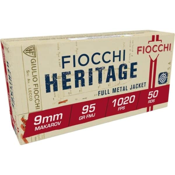 Fiocchi Pistol Shooting Dynamics Handgun Ammunition 9mm Makarov 95 gr FMJ 1020 fps 50/box