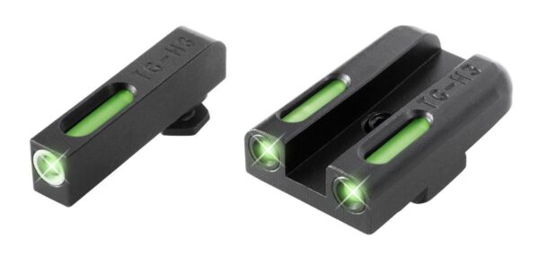 Truglo TFX Tritium/Fiber Optic Day/Night Sights Fits Glock 42 43 43x 48 White Outline Front/Green Rear