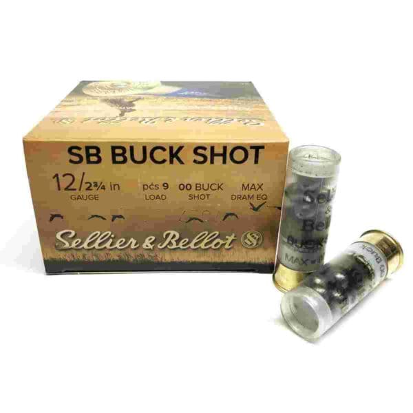 Sellier & Bellot Shotshells 12 ga 2-3/4" 9 plts 1214 fps #00 25/ct